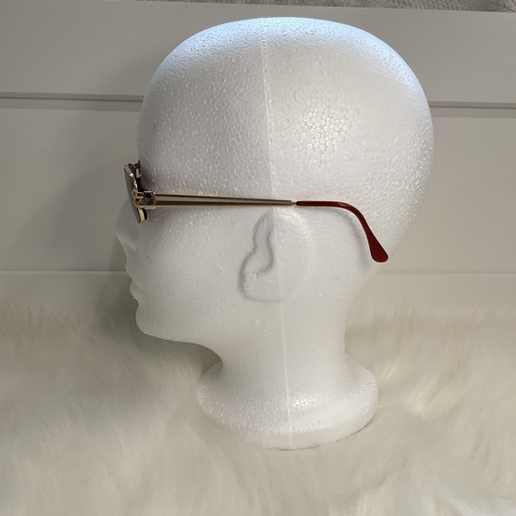 Rectangular Dark Brown Prescription Lens Sunglasses/Gold Tone Frame/Unisex/Case - Picture 3 of 16